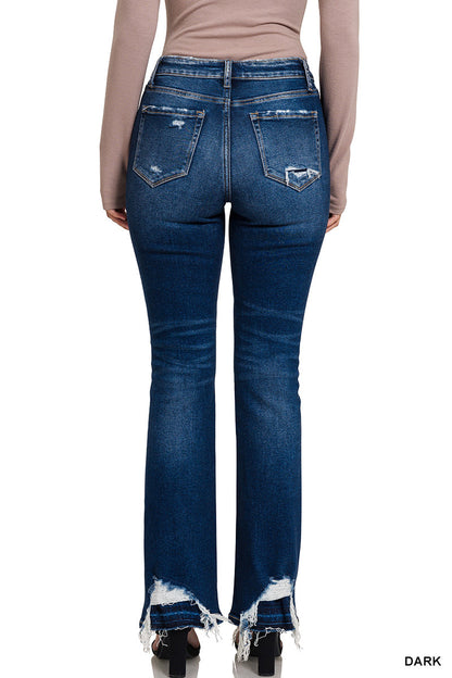 Feeling Empowered Denim Distressed Boot Cut Jeans