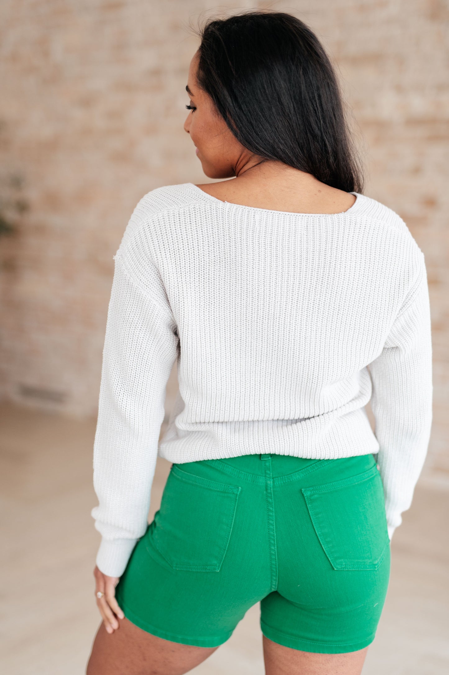 Told You So Ribbed Knit V Neck Sweater