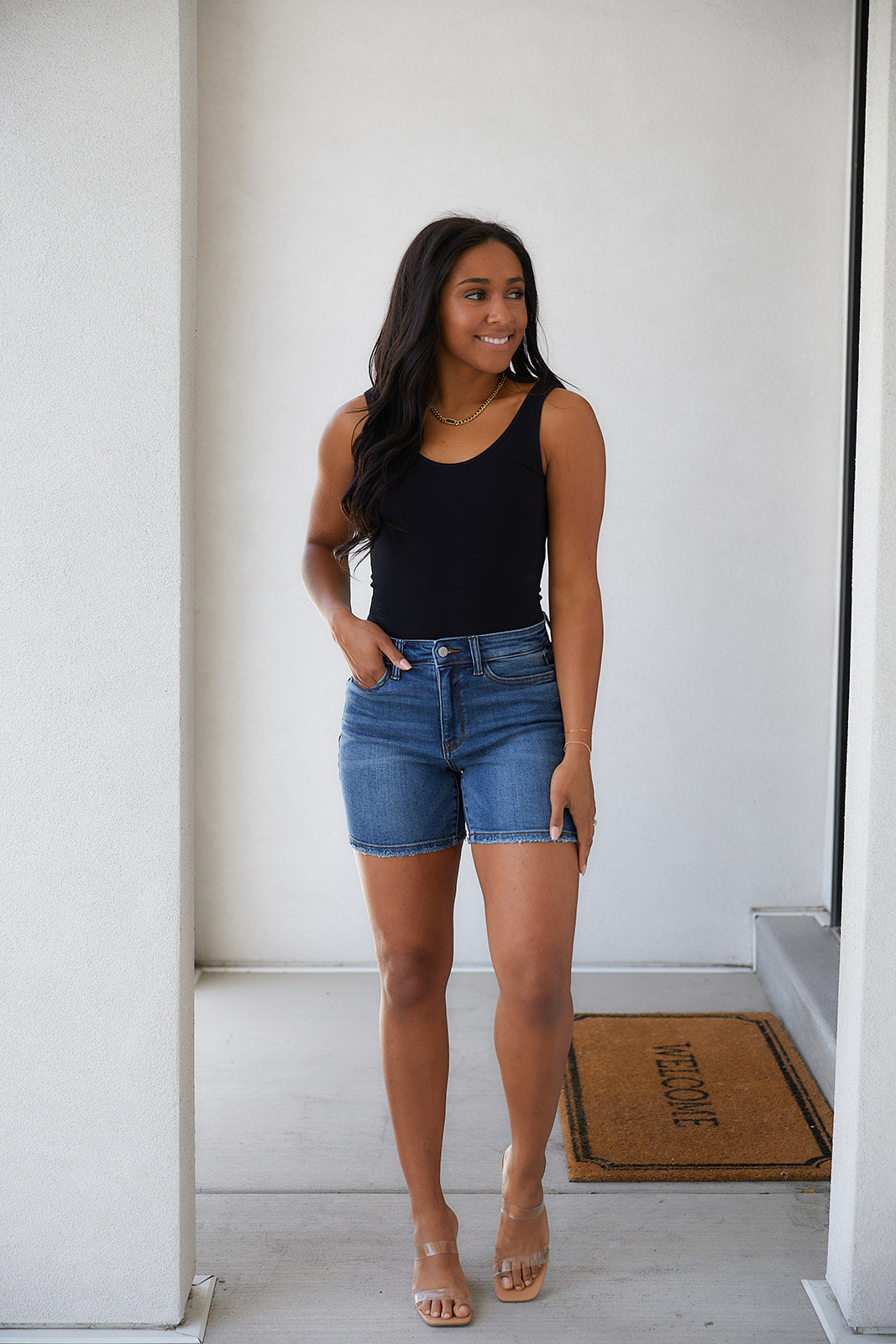 Rory High Rise Denim Shorts