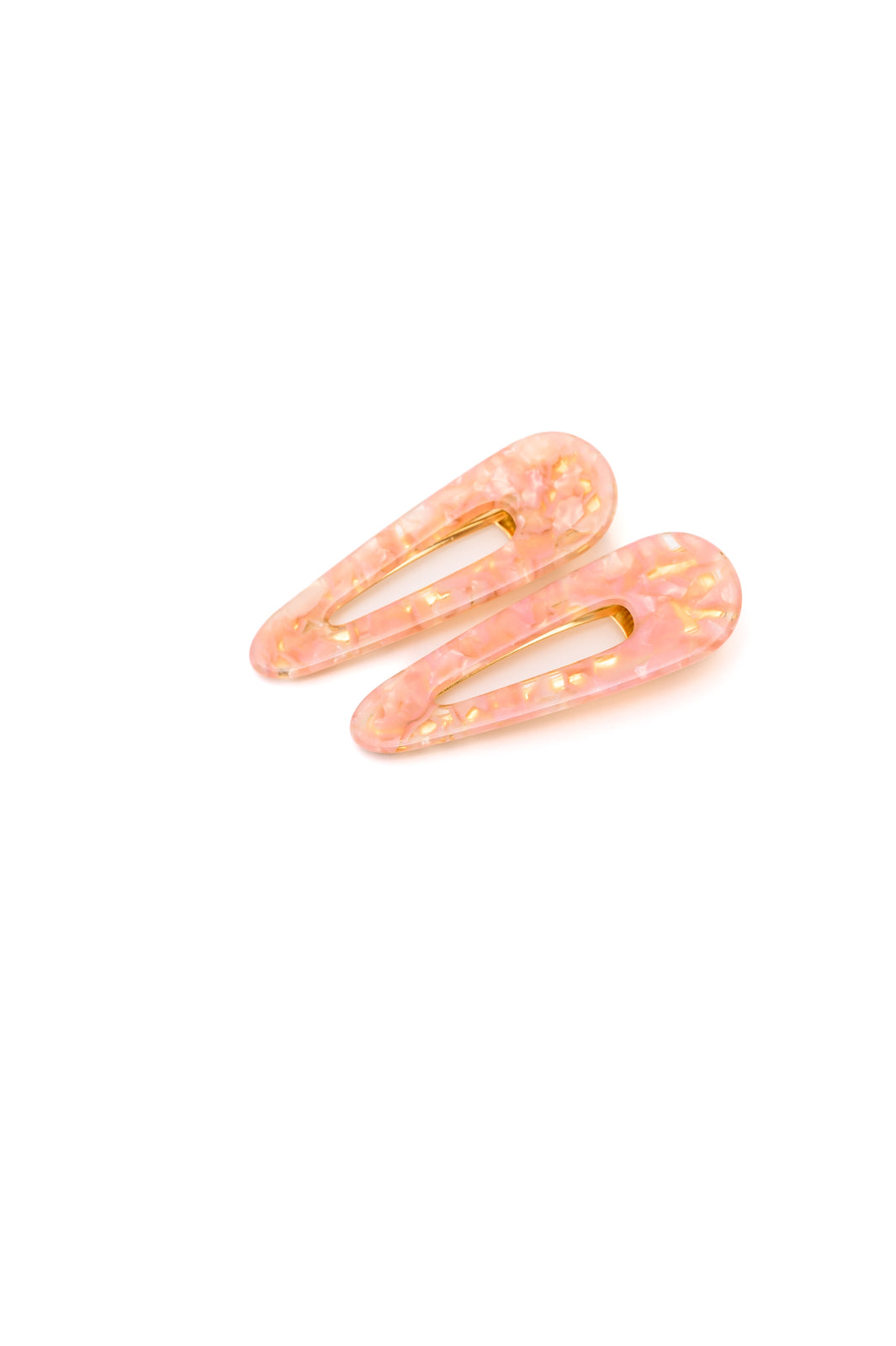 2 Pack Teardrop Hair Clip in Pink Shell