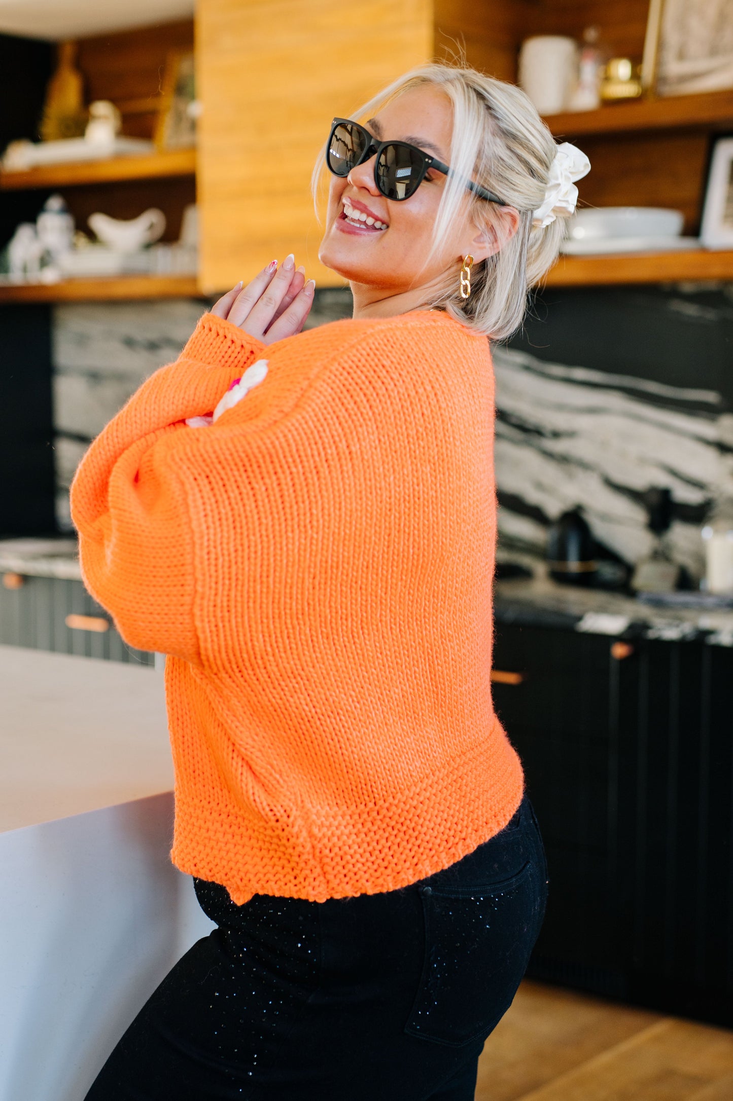 Bright Flower Child Floral Cardigan