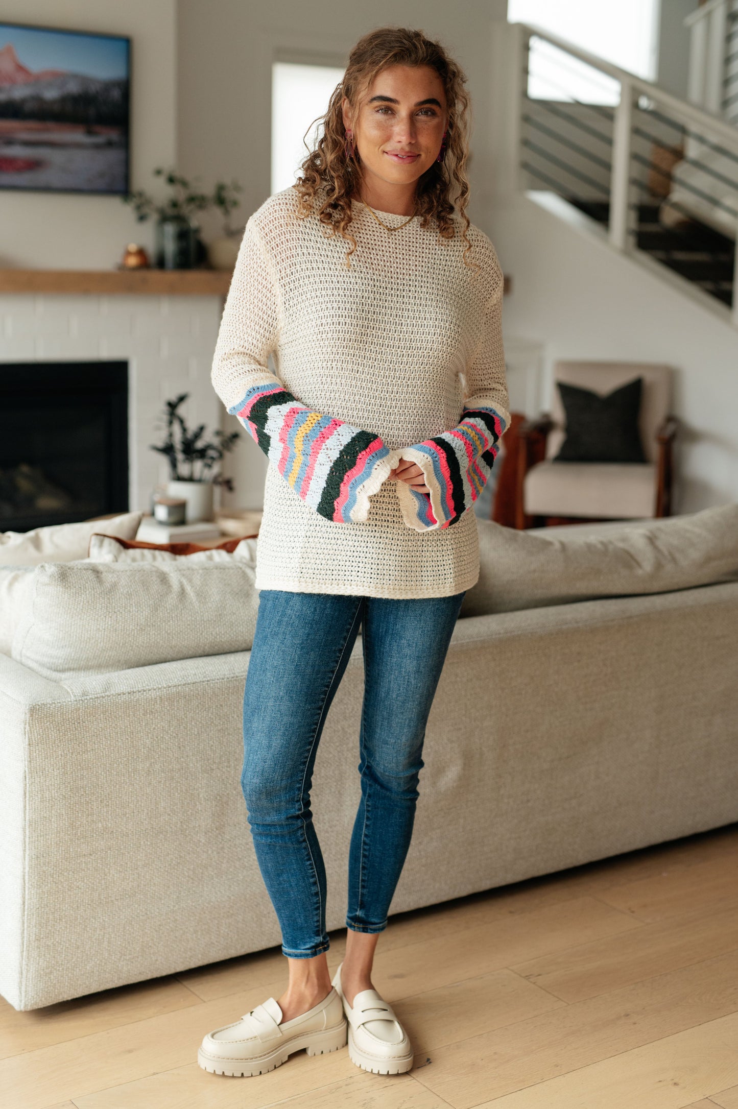 End of the Story Striped Sleeve Sweater