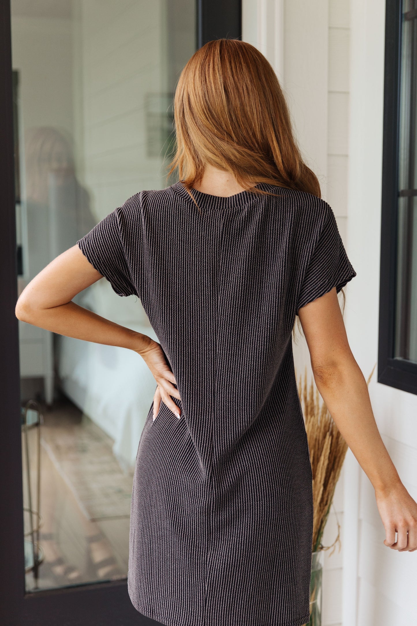 Everyday Favorite Ribbed Knit Dress in Black