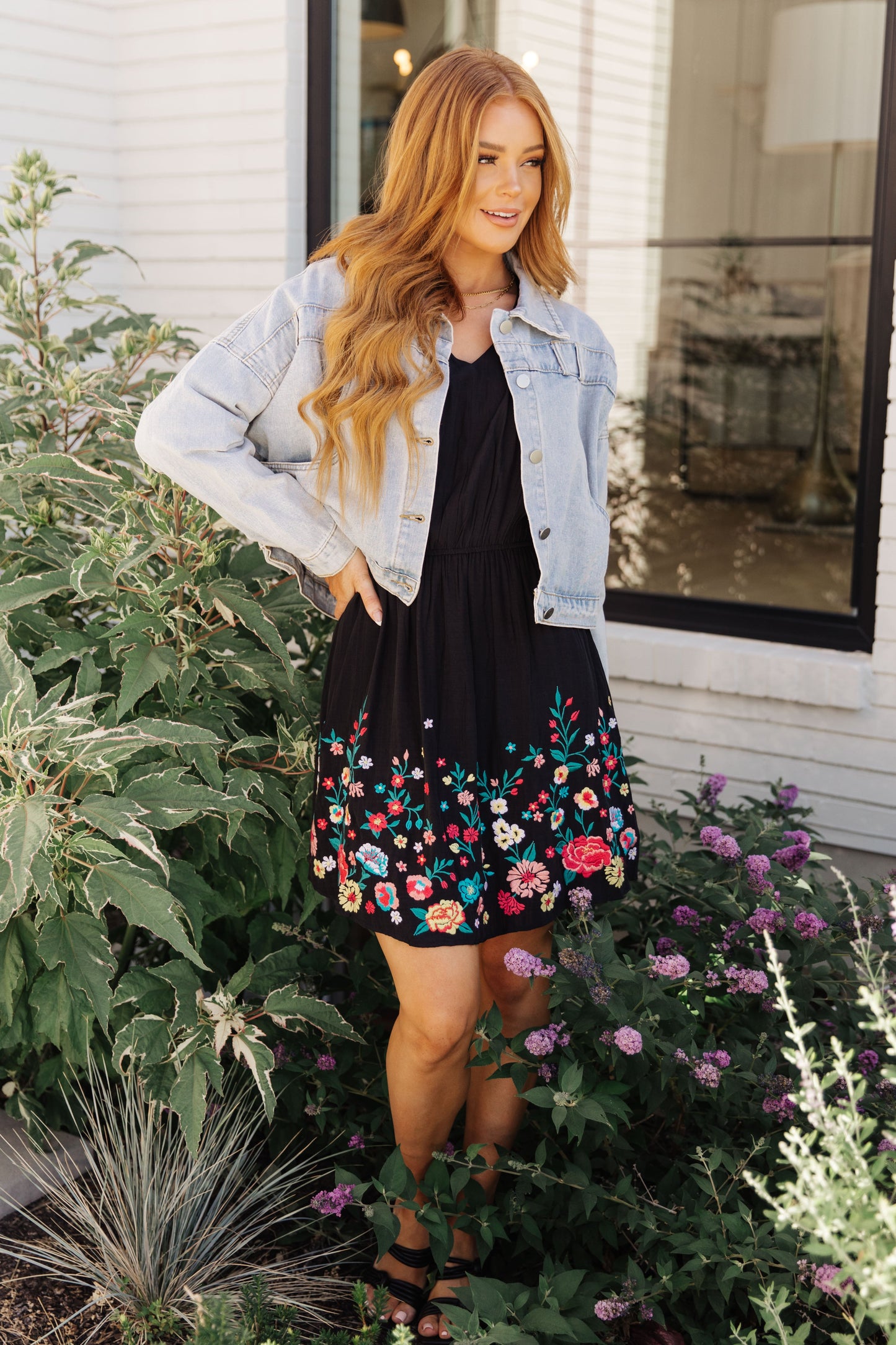 Happy To See You Floral Embroidered Dress