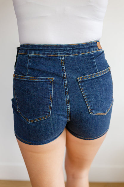 Jalissa High Waist Overlap Denim Skort