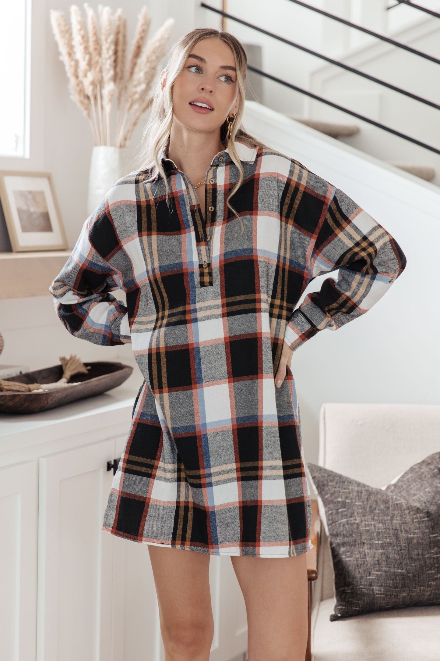 Make it Right Plaid Shirt Dress