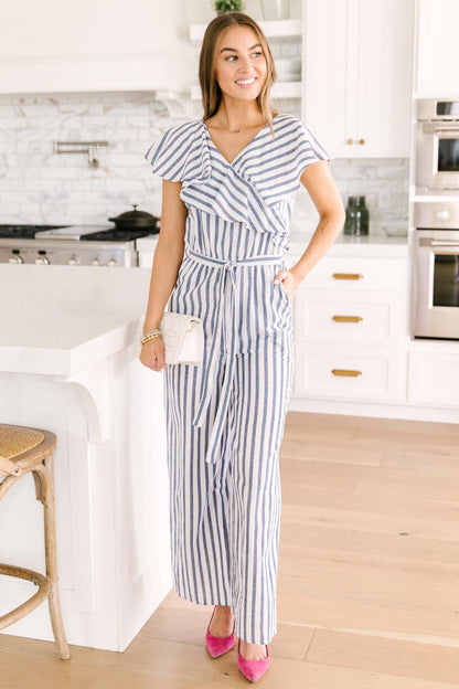 Nautical & Nice Striped Jumpsuit