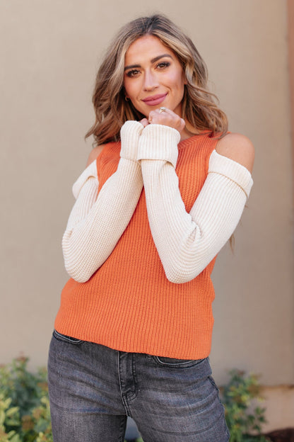 The Ellie Drop Shoulder Top in Pumpkin