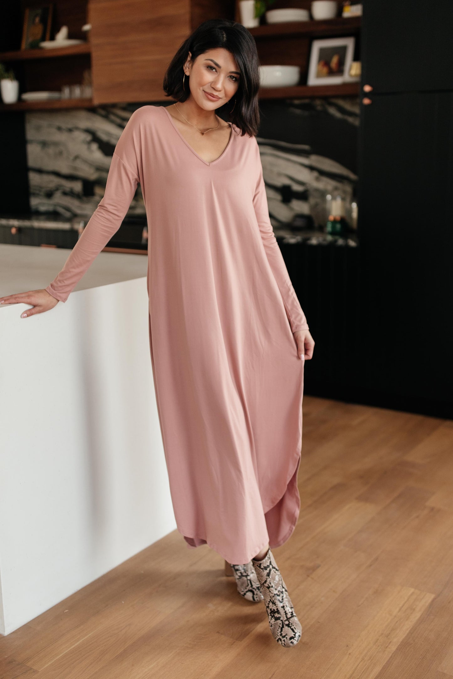 The Melanie Maxi Dress in Mauve