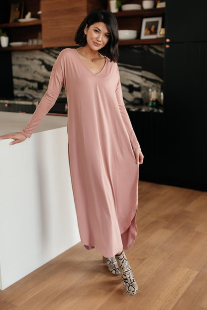 The Melanie Maxi Dress in Mauve