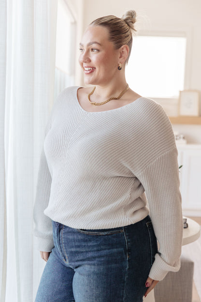 Told You So Ribbed Knit V Neck Sweater