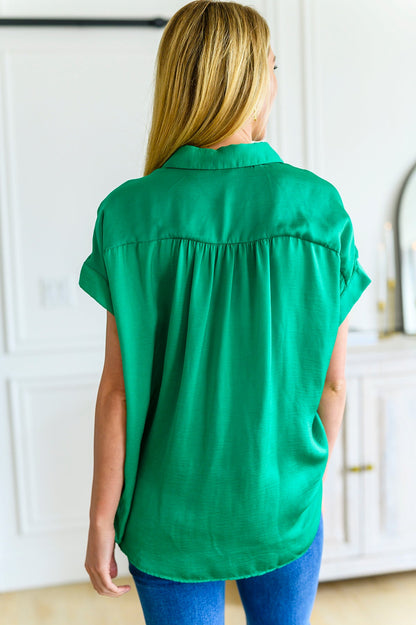 Working On Me Top in Kelly Green